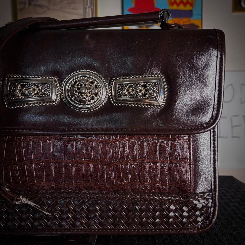 Unbranded Women's Brown and Burgundy Bag